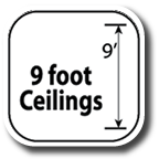 9 foot ceilings & 7 foot doors